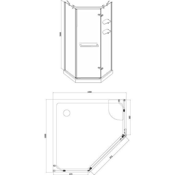 Душевое ограждение Azario Montreal AZ-NWG3231 100х100 см (стекло 8 мм) золото/прозрачное - фото 4