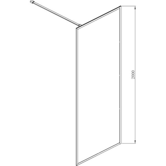 Душевая перегородка Azario Richmond Walk-in 100 см AZ-NAG 6310 1000 Black с кронштейном в комплекте, черный/прозрачное, Размер - мм: 1000 - фото 3