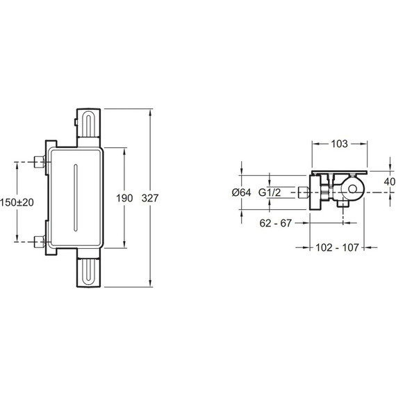 Смеситель для душа с термостатом Jacob Delafon Metro E21767-BL, черный матовый - фото 4