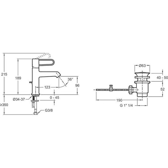 Смеситель для раковины Jacob Delafon Odeon Rive Gauche E21028-BL-BL, черный матовый - фото 2