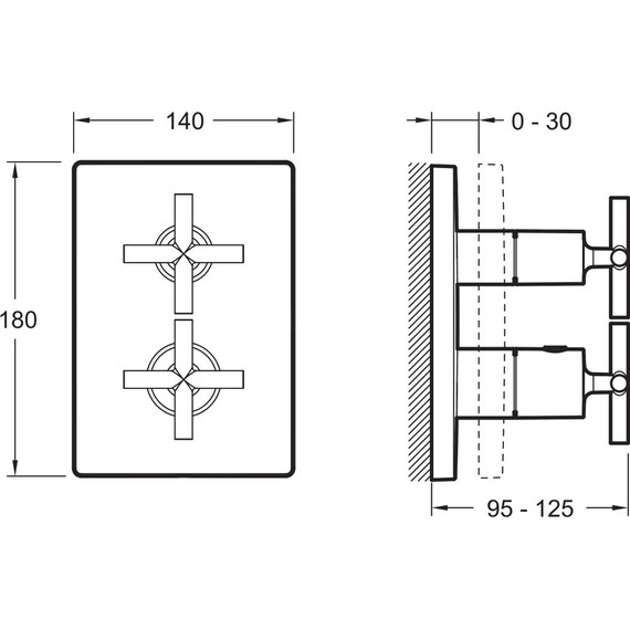 Смеситель для душа с термостатом Jacob Delafon Modulo E75388-CP - фото 3