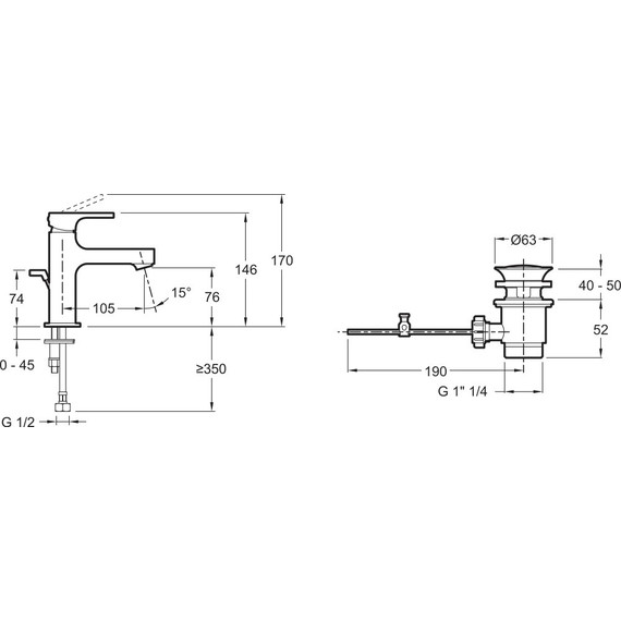 Смеситель для раковины Jacob Delafon Strayt E8776-CP - фото 4
