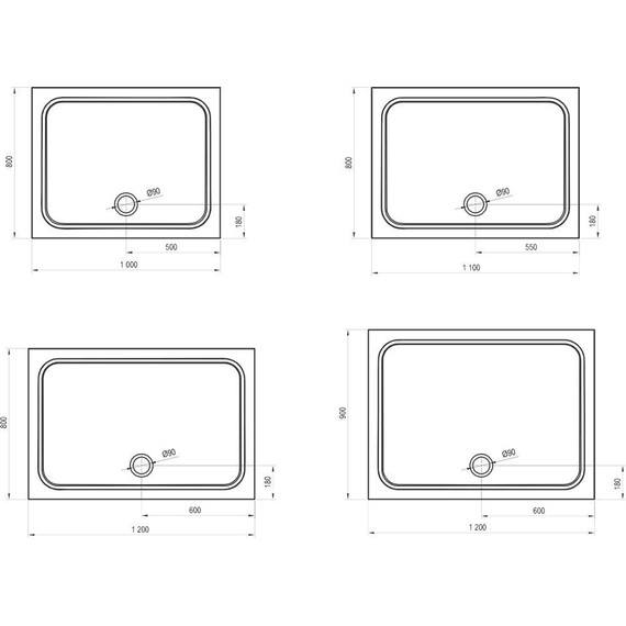 Поддон Ravak Galaxy Gigant Pro Chrome 100х90 см XA04A701010 - фото 7