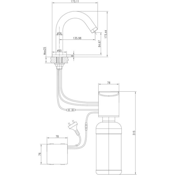 Дозатор для жидкого мыла сенсорный Lemark Project LM4644CE - фото 2