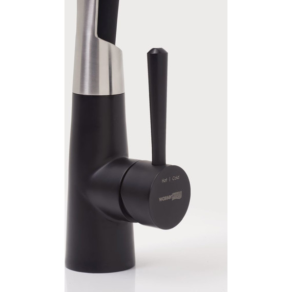 Смеситель для кухни WasserKraft A8417, черный/нержавеющая сталь - фото 4