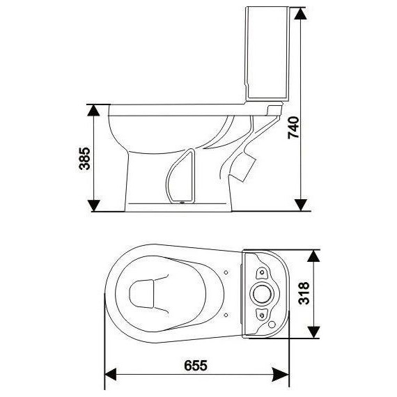 Унитаз-компакт Оскольская керамика Ирида Комфорт с крышкой дюропласт микролифт 40301130406 - фото 5
