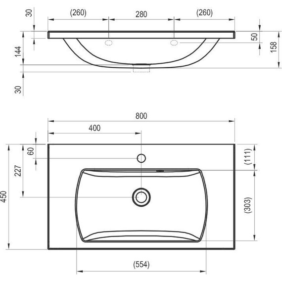 Тумба подвесная с раковиной Ravak Classic II 80 см X000001480, белый - фото 9
