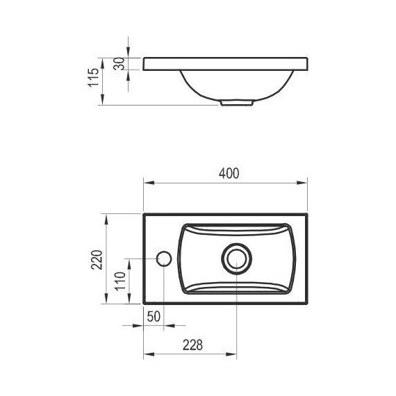 Тумба подвесная с раковиной Ravak Classic II 40 см X000001486 R, белый - фото 4