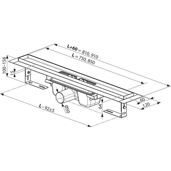 Трап Ravak Runway 750 X01750, Цвет производителя: нержавеющая сталь, Размер трапа: 750 - фото 5