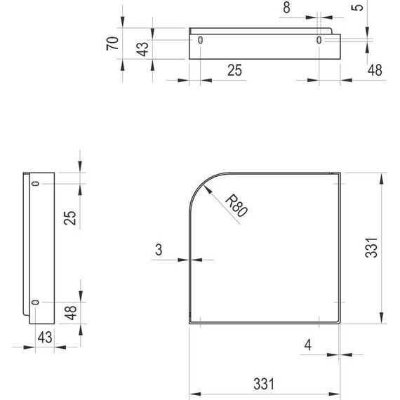 Консоль для раковины Ravak Yard 450 C X01780, чёрный - фото 3