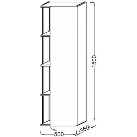 Пенал подвесной Jacob Delafon Terrace 50 см R EB1179D-N23, коричневый - фото 4