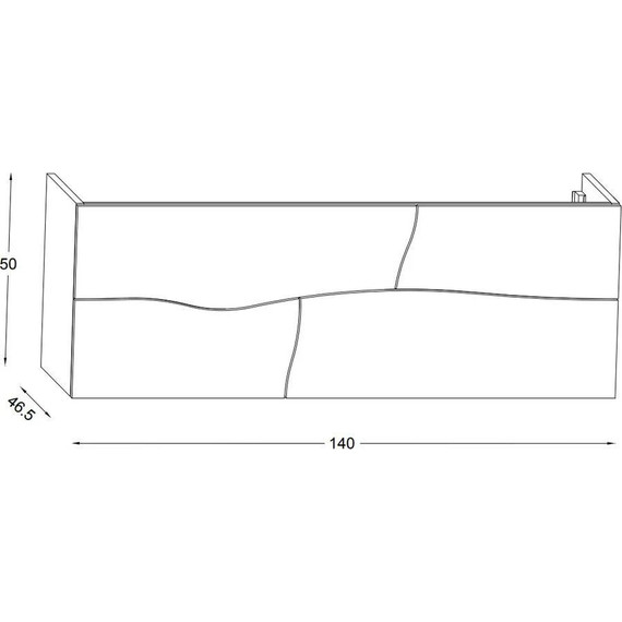 Тумба подвесная с раковиной Jacob Delafon Sherwood 140 см EB1835RU-P13, состаренный дуб (раковина EB1832RU-DE5, цвет базальт матовый) - фото 4