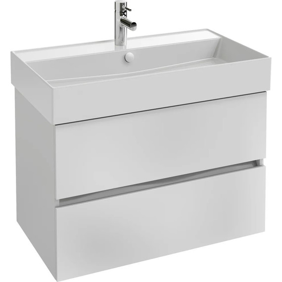 Тумба подвесная с раковиной Jacob Delafon Tolbiac 80 см EB2382-J5, белый глянцевый (раковина EXBI112-00) - фото 