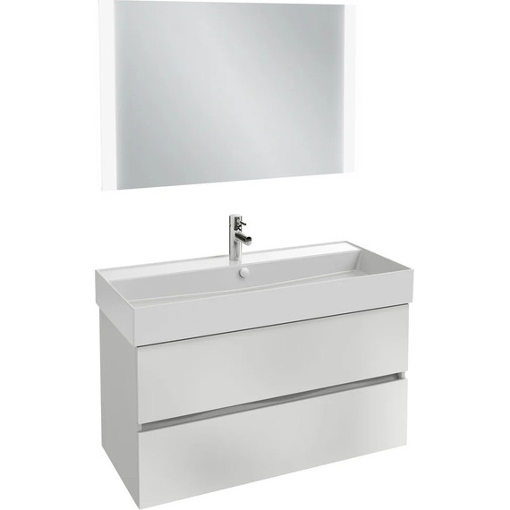 Тумба подвесная с раковиной Jacob Delafon Tolbiac 100 см EB2383-J5, белый глянцевый (раковина EXBJ112-00) - фото 2