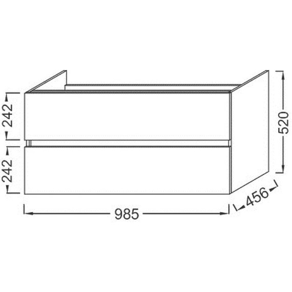 Тумба подвесная с раковиной Jacob Delafon Tolbiac 100 см EB2383-J5, белый глянцевый (раковина EXUA112-00) - фото 5