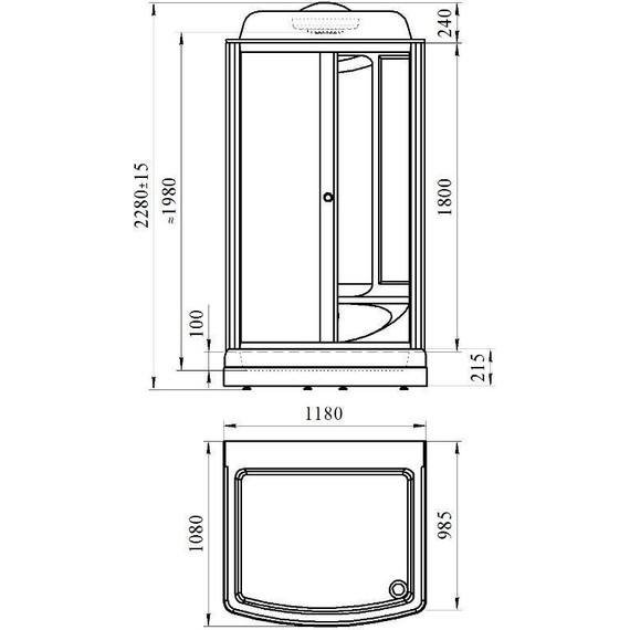 Душевая кабина Радомир Диана 1 118x108 см, белый/матовое - фото 8