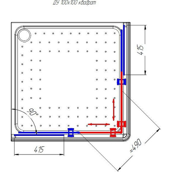 Душевое ограждение Радомир Дрим 100x100 см, черный/прозрачное - фото 2