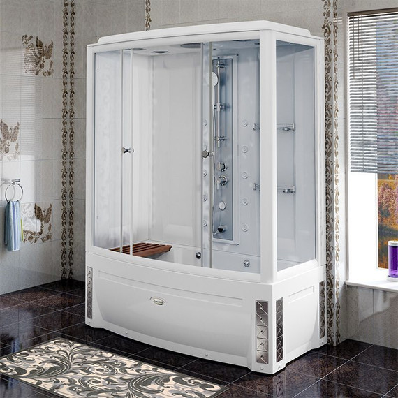 Душевая кабина Радомир Элис 168x85 см L, белый/прозрачное - фото 