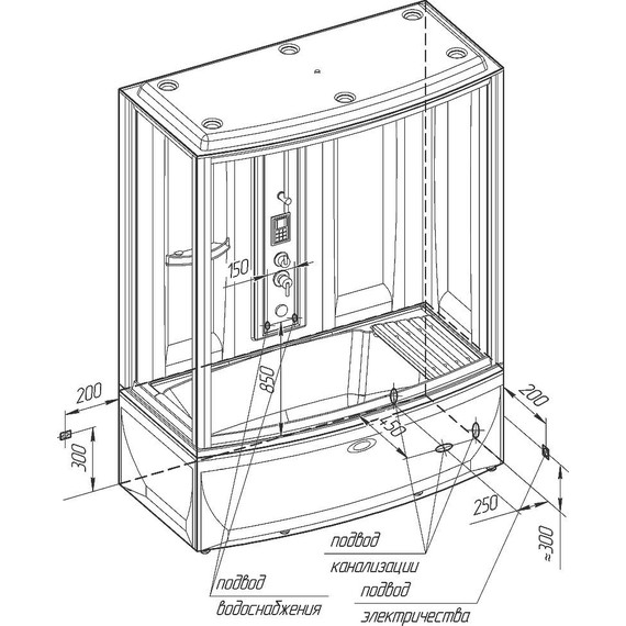 Гидробокс с паром Радомир Элис 168x85 см L, белый/прозрачное - фото 3