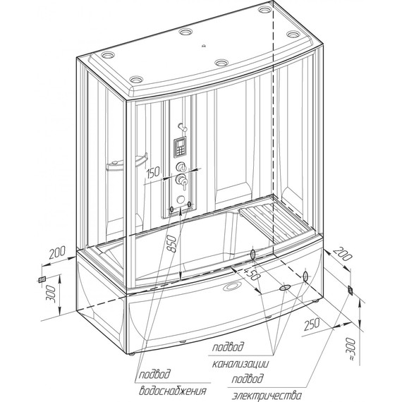 Душевая кабина Радомир Элис 168x85 см R, белый/прозрачное - фото 3