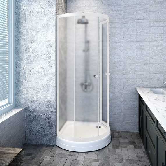 Душевое ограждение Радомир Стронг 90x90 см без поддона, белый/матовое - фото 