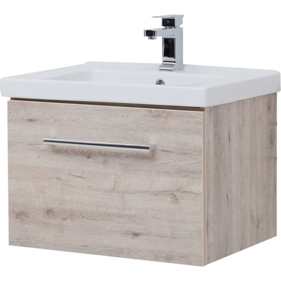 Тумба подвесная с раковиной Dreja Big Inn 65 см 77.0202D, дуб кантри - фото 