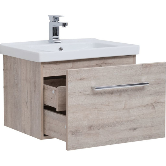 Тумба подвесная с раковиной Dreja Big Inn 65 см 77.0202D, дуб кантри - фото 6