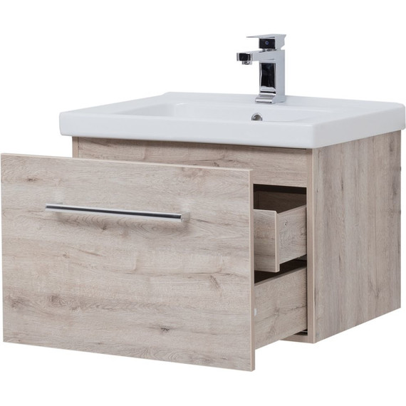 Тумба подвесная с раковиной Dreja Big Inn 65 см 77.0202D, дуб кантри - фото 7