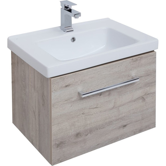 Тумба подвесная с раковиной Dreja Big Inn 65 см 77.0202D, дуб кантри - фото 8