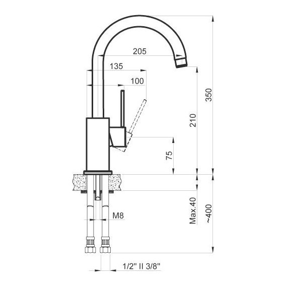 Смеситель для кухни Azario Tasco AZ-151644307, серый гранит, Цвет производителя: серый - фото 2