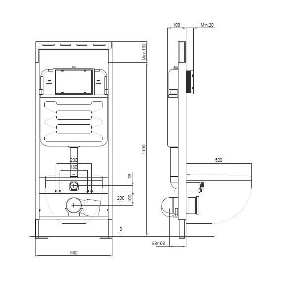Инсталляция Aquatek Easy Fix 50 INS-0000010 с подвесным унитазом Aquatek Бетта AQ1253W-00 - фото 7