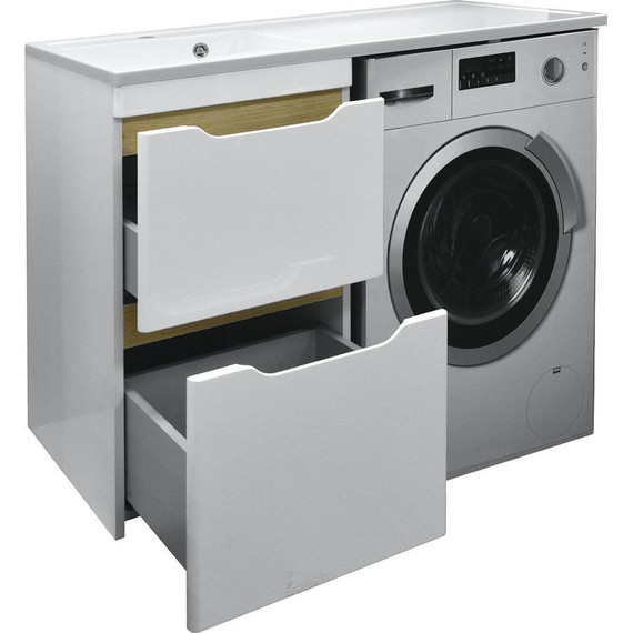 Тумба напольная с раковиной-столешницей Azario Magenta 110 см L CS00078394 - фото 2