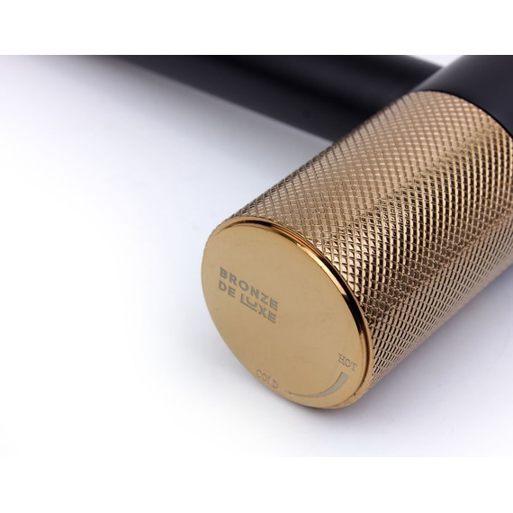 Смеситель для раковины Bronze de Luxe Avantgarde 2010MH, черный матовый/розовое золото - фото 3