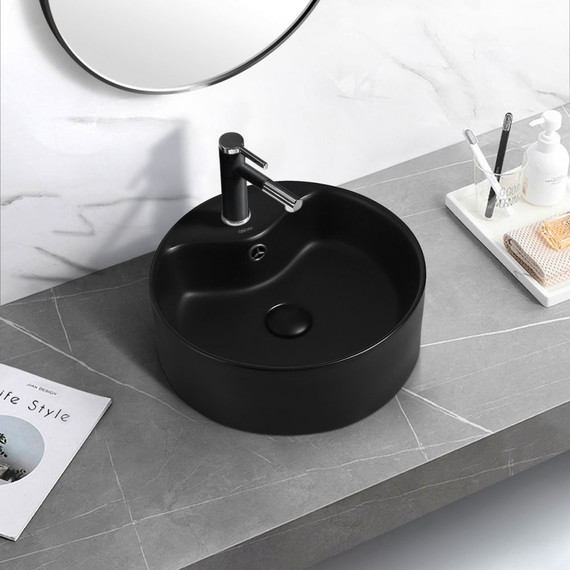Раковина-чаша Abber Bequem 41 см AC2104MB, черный матовый - фото 4