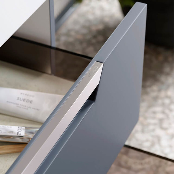 Тумба подвесная с раковиной Aqwella Cube 70 см CUB0107GR, серый, Цвет фасада: серый - фото 6