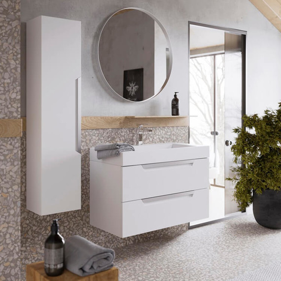 Пенал подвесной Aqwella Cube 30 см CUB0503W, универсальный, белый - фото 5