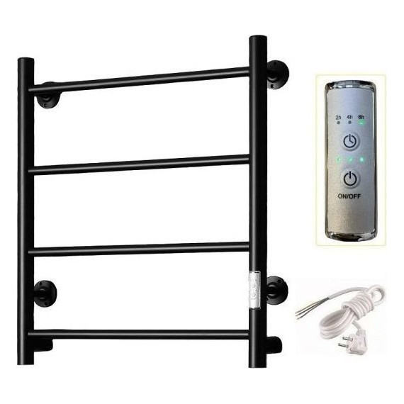 Полотенцесушитель электрический Тругор Пэк сп 1 ВГП П4 400х600 мм, чёрный (возможность скрытого подключения) 00-00043640 - фото 