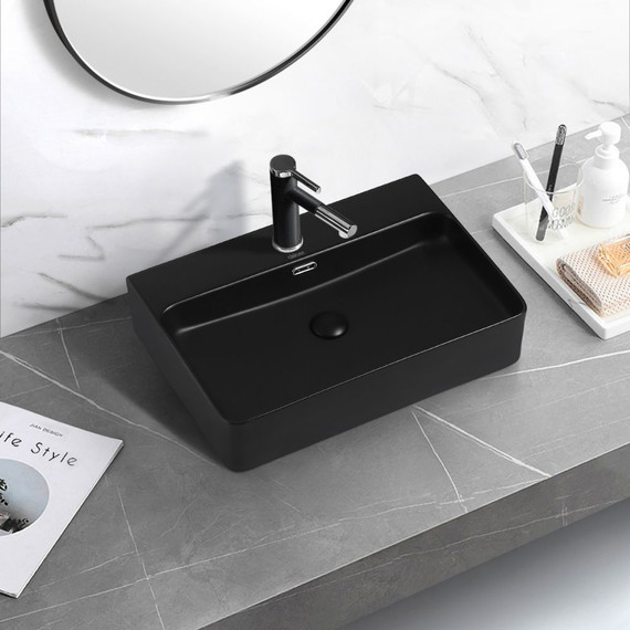 Раковина-чаша Abber Rechteck 61 см AC2201MB, черный матовый - фото 4