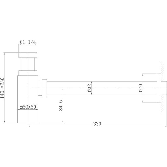 Сифон для умывальника Abber Rechteck AF0031B, черный матовый - фото 2