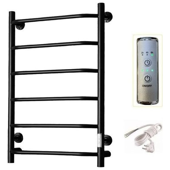 Полотенцесушитель электрический Тругор Пэк сп 6 ВГП П6 400х800 мм, чёрный (возможность скрытого подключения) 00-00043645 - фото 