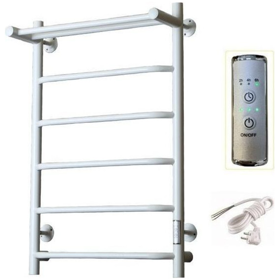 Полотенцесушитель электрический Тругор Пэк сп 6 ВГП с полкой П6 500х800 мм, белый (возможность скрытого подключения) 00-00042762 - фото 