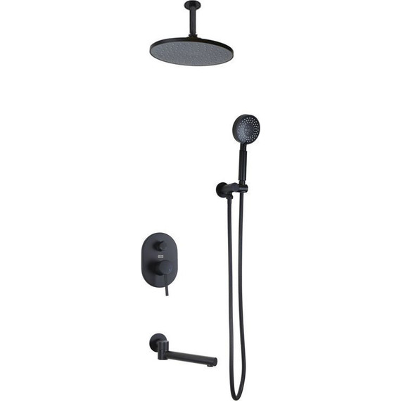 Душевая система для ванны Bronze de Luxe Scandi 14582/1B, черный матовый - фото 