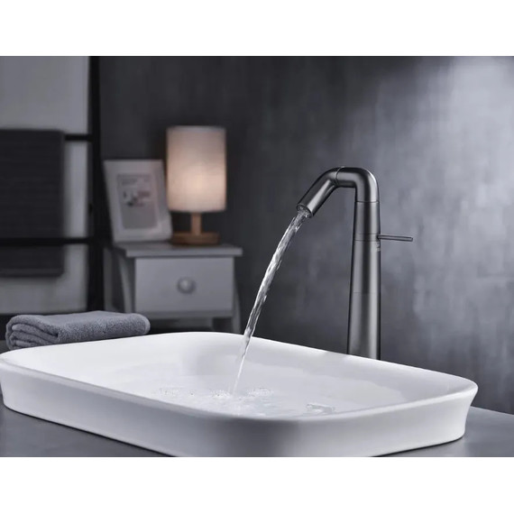 Смеситель для раковины высокий Haiba HB11813-7, черный матовый - фото 3