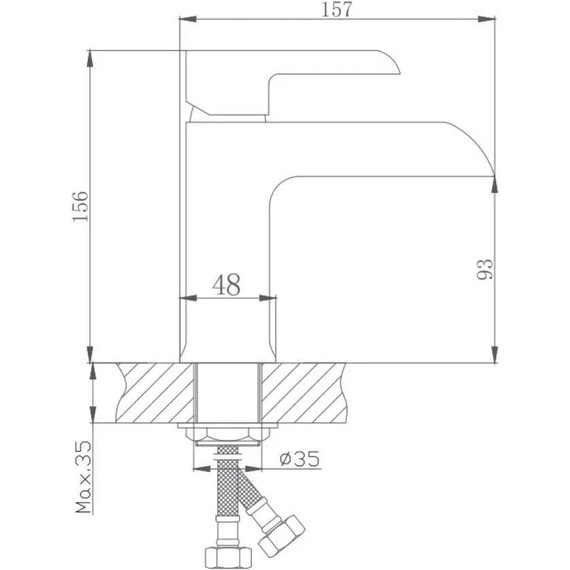 Смеситель для раковины с лейкой для биде Haiba HB12805-8, белый/хром - фото 2
