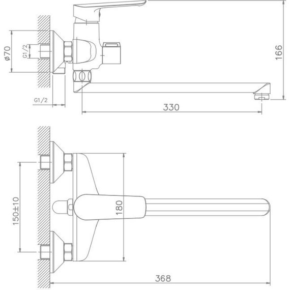 Смеситель для ванны Haiba HB22198 - фото 2