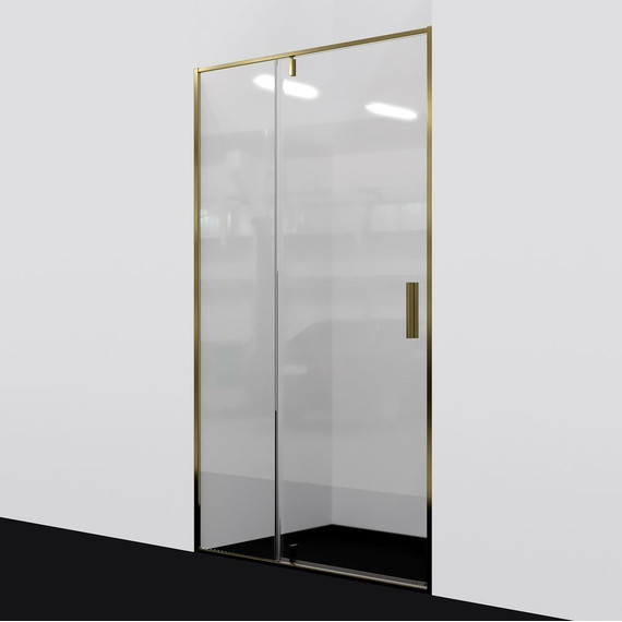 Душевая дверь WasserKraft Aisch 90 см 55P04, золото/прозрачное - фото 