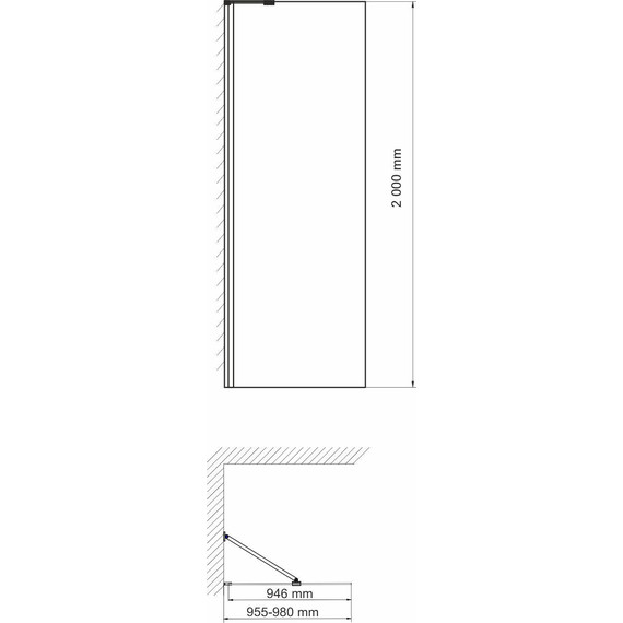 Душевая перегородка WasserKraft Aller 100 см 10H10-RP100 Fixed (стекло 8 мм), хром/прозрачное - фото 4