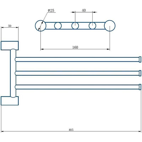 Держатель для полотенца Haiba HB8413-4, цвет бронза - фото 2