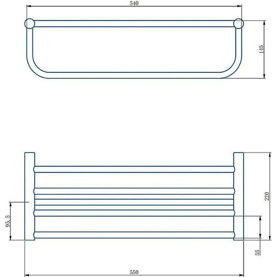 Полка для полотенец Haiba HB8424-4, цвет бронза - фото 2