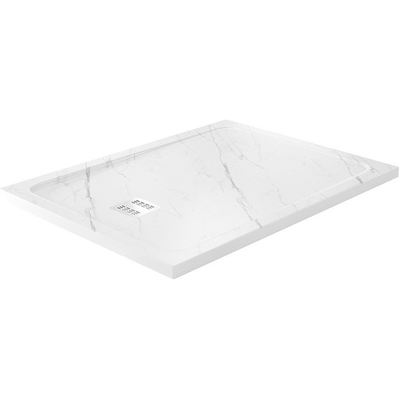 Поддон каменный WasserKraft Rhin 140х90 см 44T36, белый мрамор - фото 